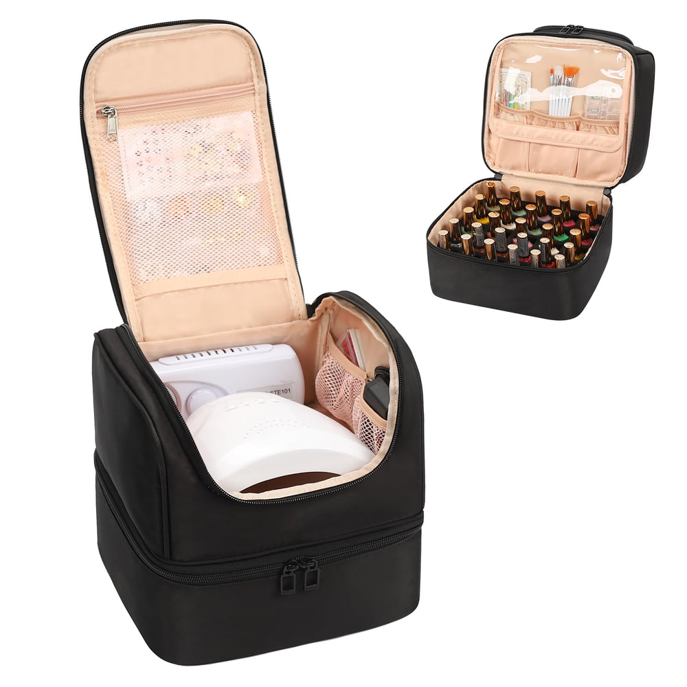 CUBETASTIC Nail Polish Organizer Case front view offers quick access for easy at-home manicures.