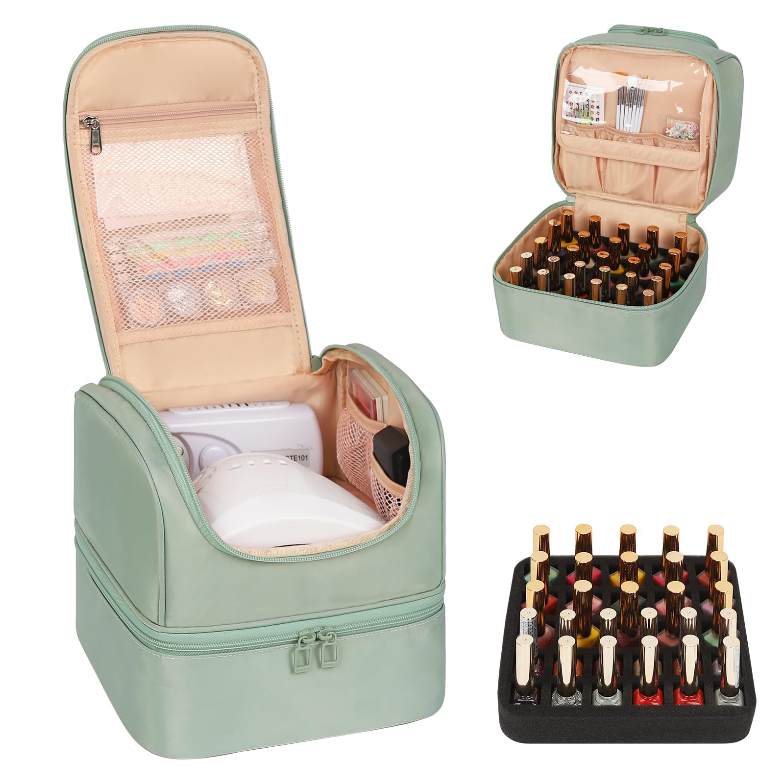 CUBETASTIC nail polish organizer case with open compartment for easy bottle access