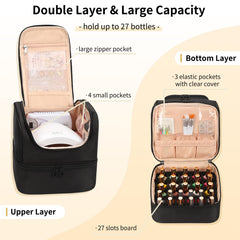 CUBETASTIC Nail Polish Organizer Case side view highlights slim profile for travel fit.