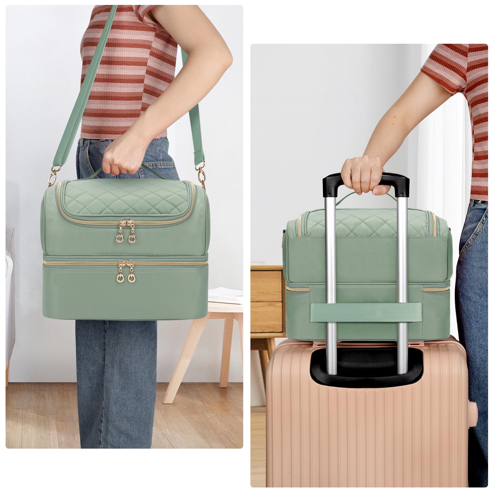 CUBETASTIC nail polish organizer case travel-friendly with handle, strap, and luggage strap.