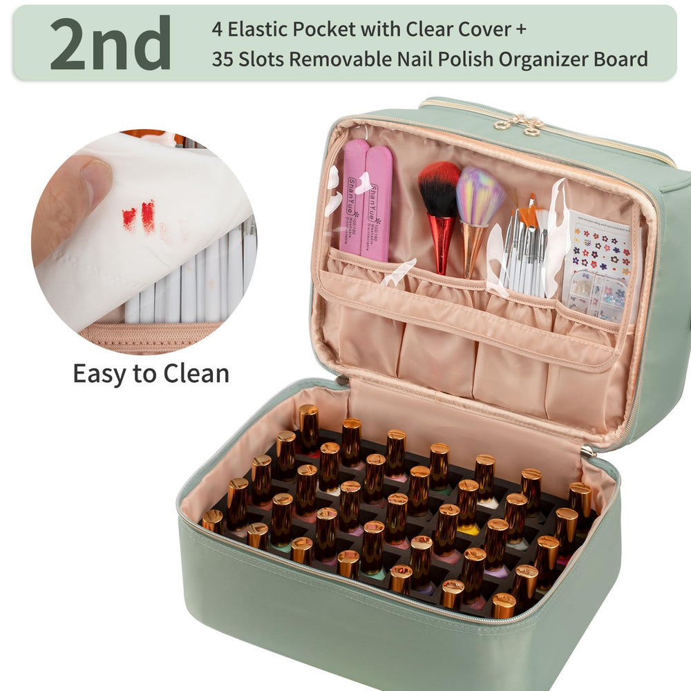 CUBETASTIC nail polish organizer case 10-slot board enables faster polish selection.
