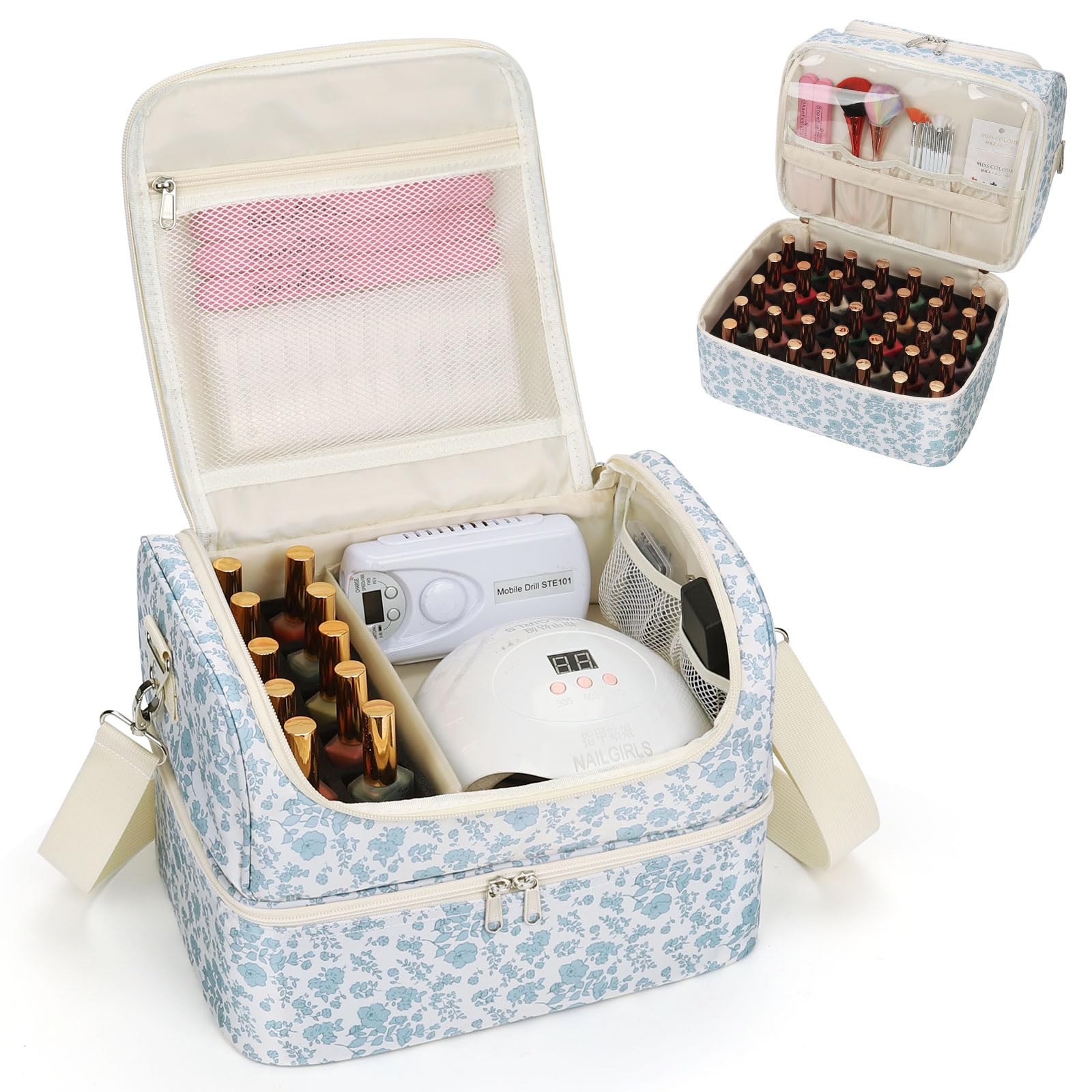 CUBETASTIC nail polish organizer front view highlights ample 45-bottle capacity for organized nails