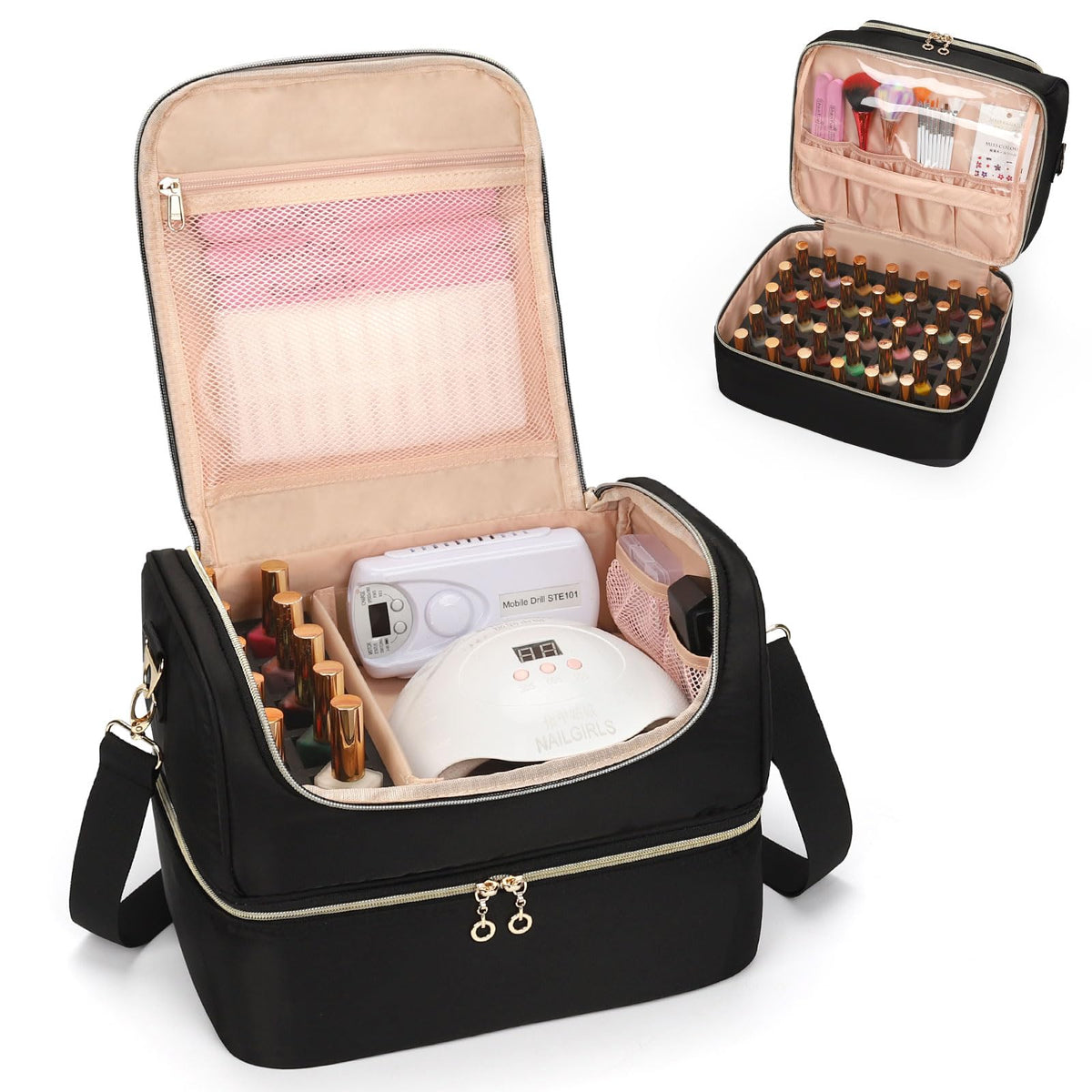 Cubetastic Nail Polish Organizer front view with compact travel-ready storage.