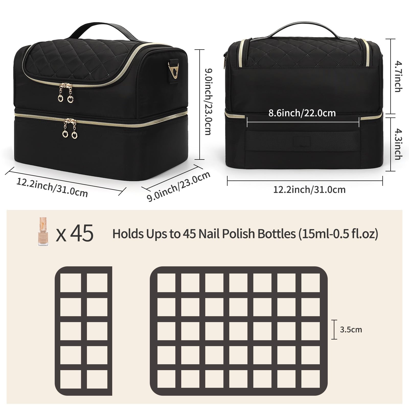 Cubetastic Nail Polish Organizer top layer board shows 10-slot storage.