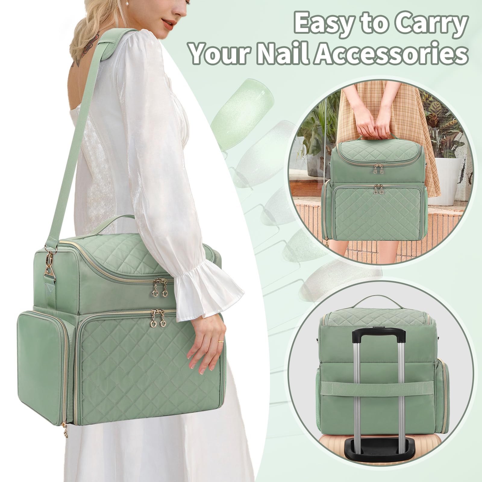 CUBETASTIC portable travel box with a handle, luggage strap, and adjustable shoulder strap.