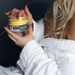 Cuccio Naturale Butter Blends texture close-up reveals light, melts-in formula.