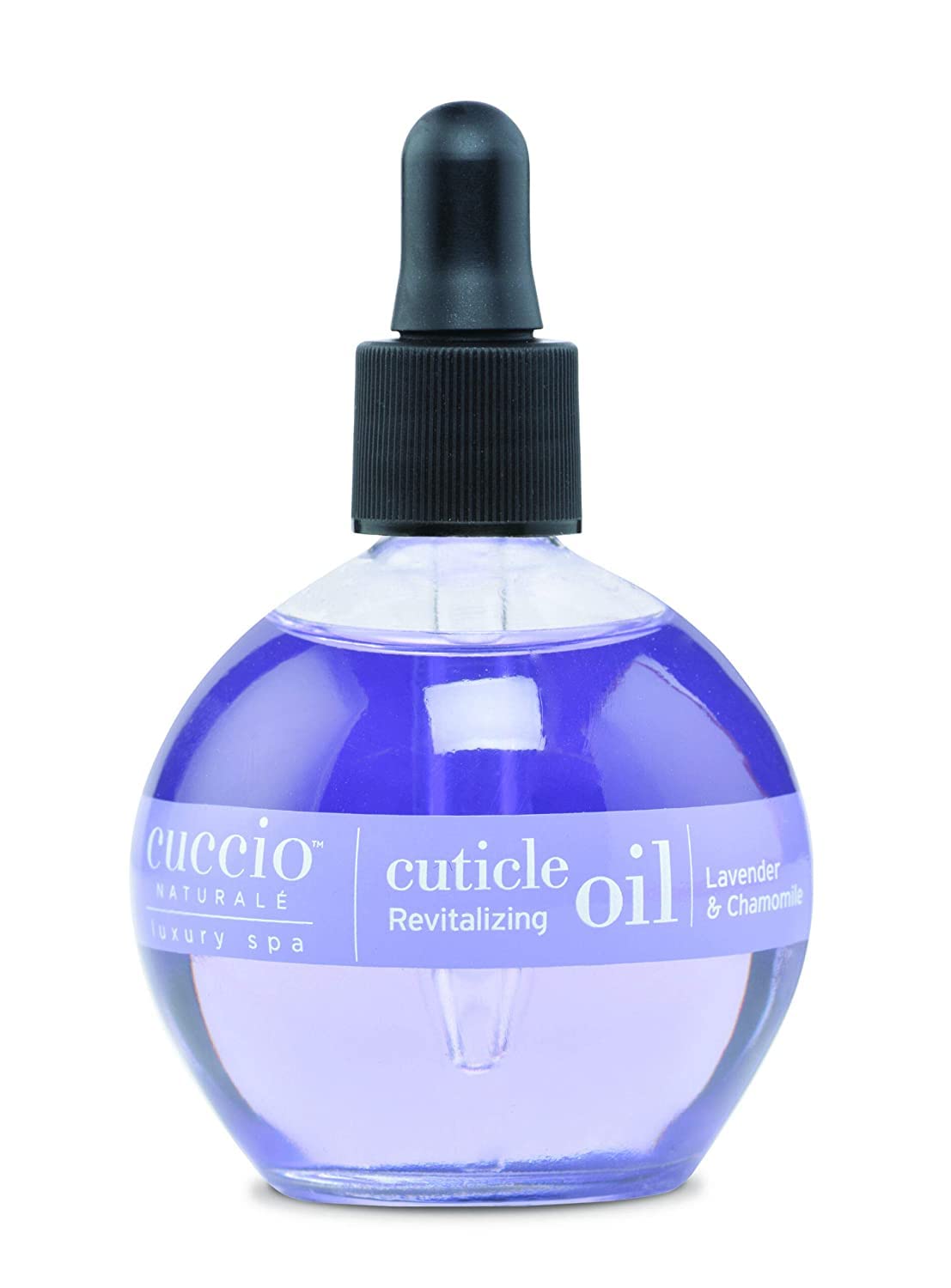 Cuccio Naturale Cuticle Revitalizing Oil bottle with lavender & chamomile for soothing hydration