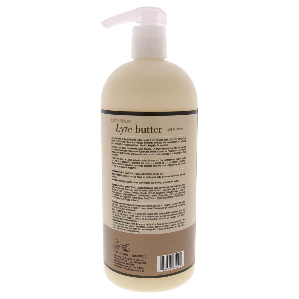 Cuccio Naturale Lyte moisturizer being applied for quick absorption