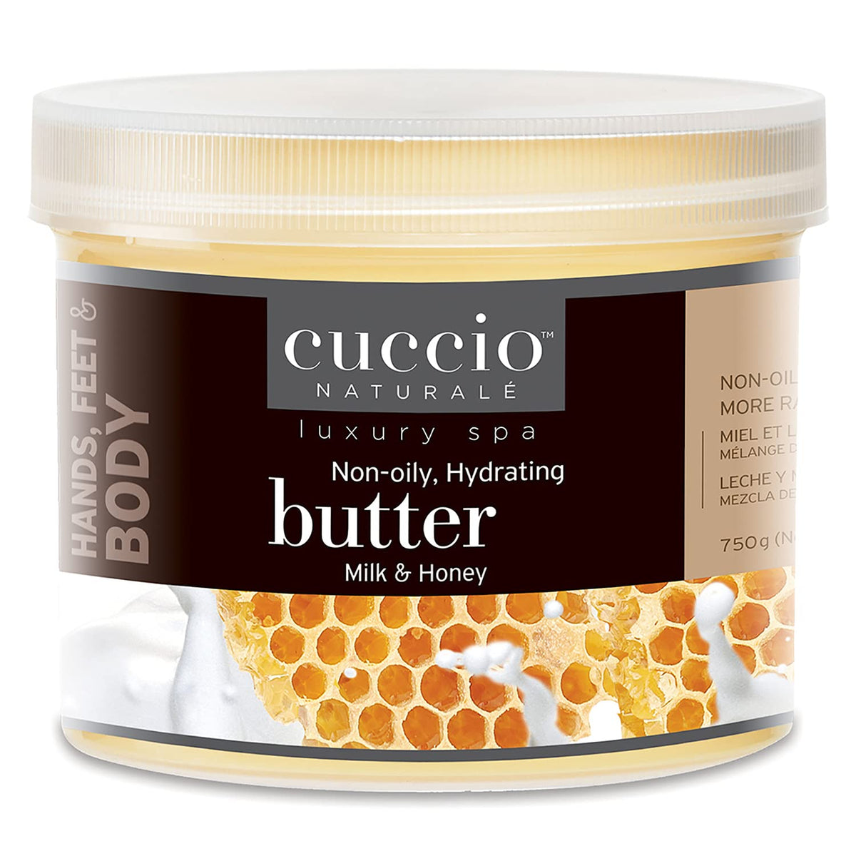 Cuccio Naturale Milk & Honey Butter Blend jar delivering rich hydration for dry skin.