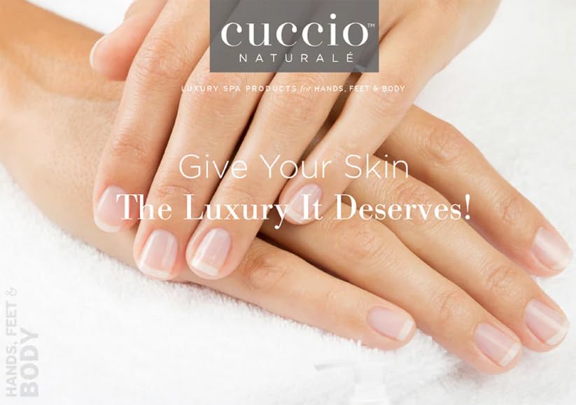 Cuccio Naturale Milk and Honey swirl on cream, highlighting smooth texture ideal for fast absorption.