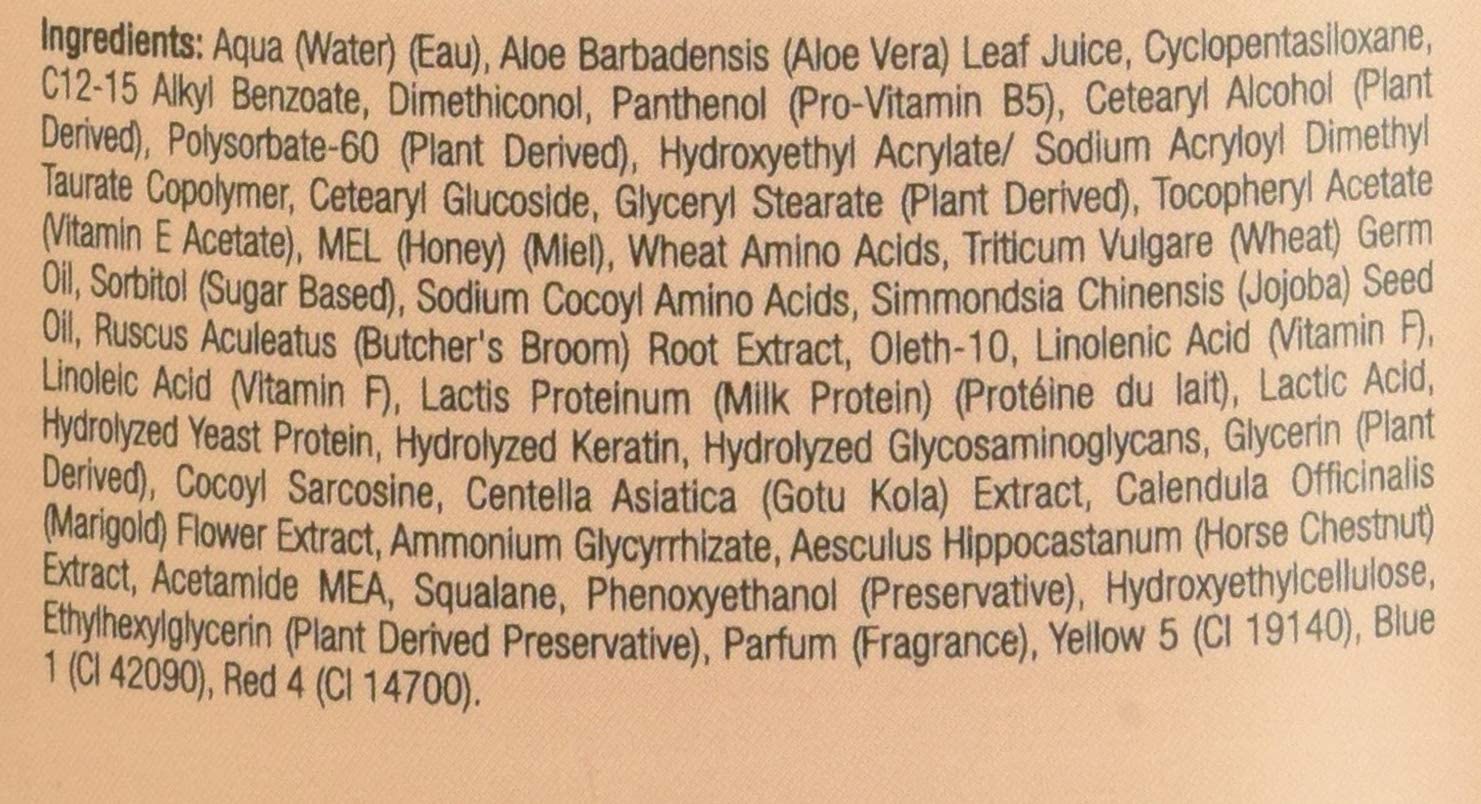 Cuccio Naturale ingredients closeup highlights nourishing milk and honey benefits.