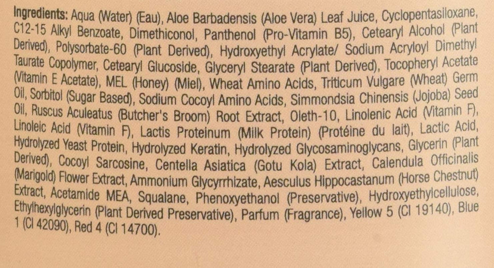Cuccio Naturale ingredients closeup highlights nourishing milk and honey benefits.