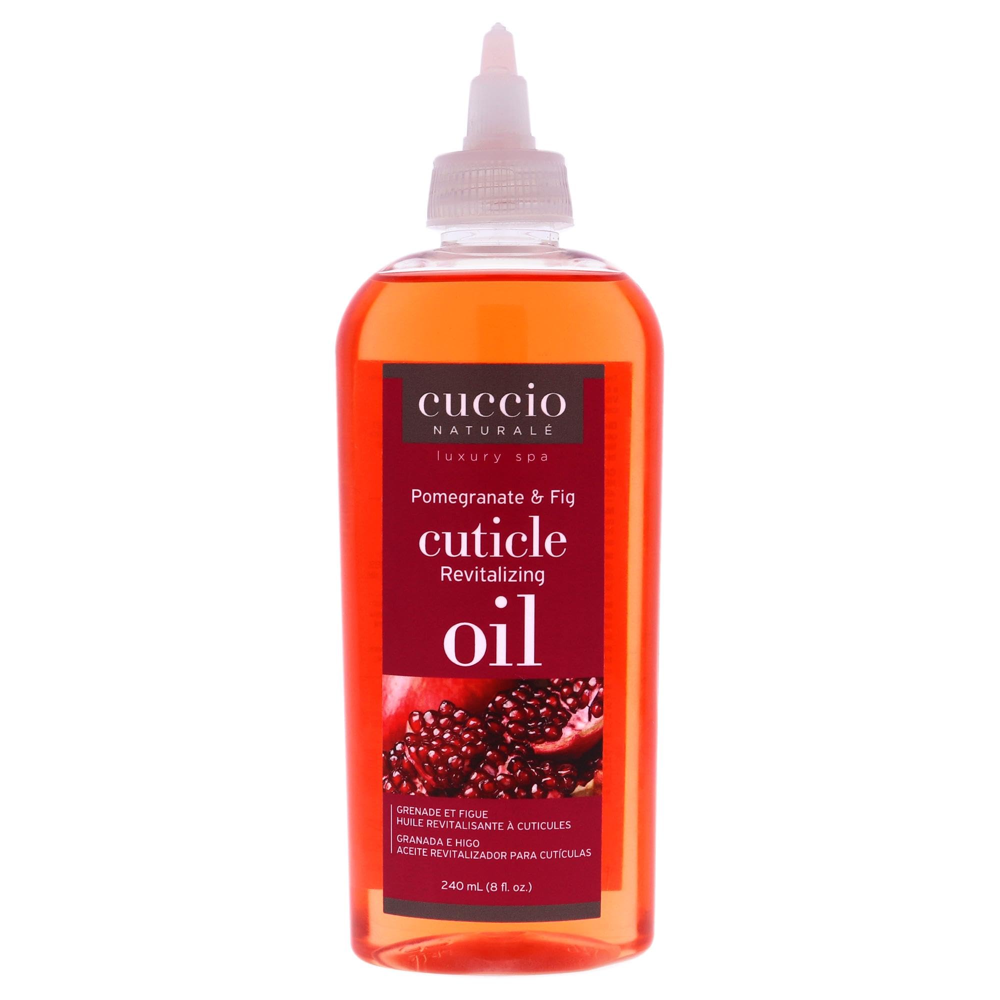 Cuccio Naturale Revitalizing Cuticle Oil bottle for grease-free hydration.