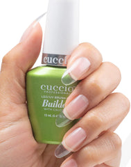 Cuccio Pro Builder Gel used with nail forms to sculpt the full nail.