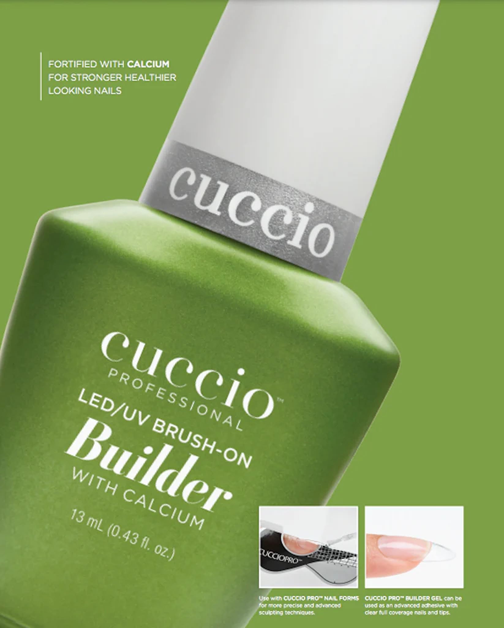 Cuccio Pro Builder Gel self-levelling under LED light for quick-dry, smooth coverage.