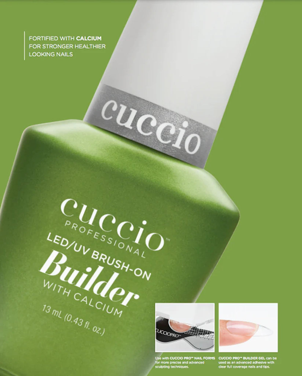 Cuccio Pro Builder Gel self-levelling under LED light for quick-dry, smooth coverage.