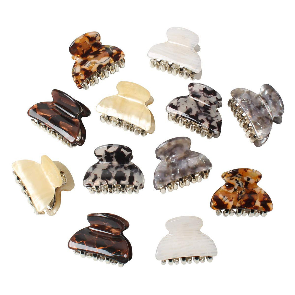 Cuizhiyu small acrylic marbled hair clip close-up showing secure daily styling.