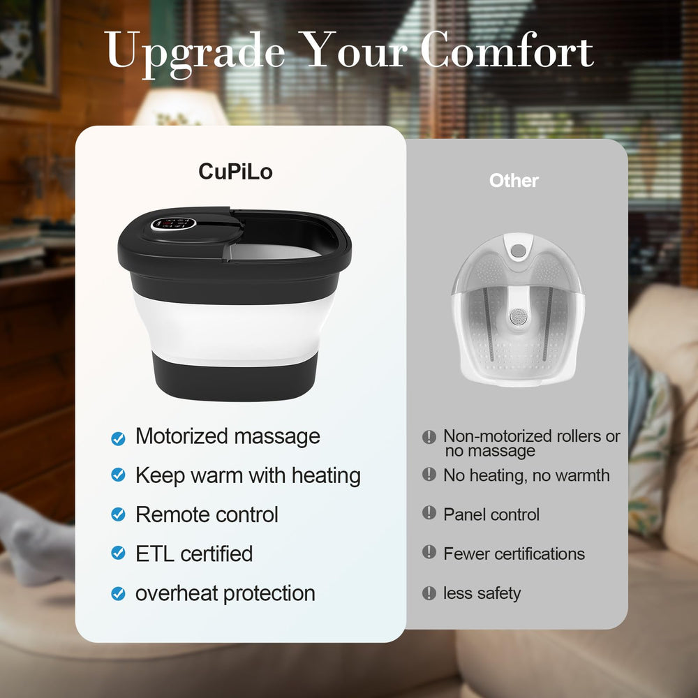 CuPiLo Foot Spa Bath Massager timer display enabling custom soak length.