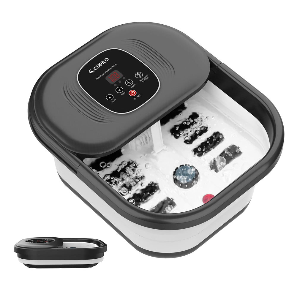 CuPiLo Foot Spa Bath Massager with heat keeps water at a comfortable soak.