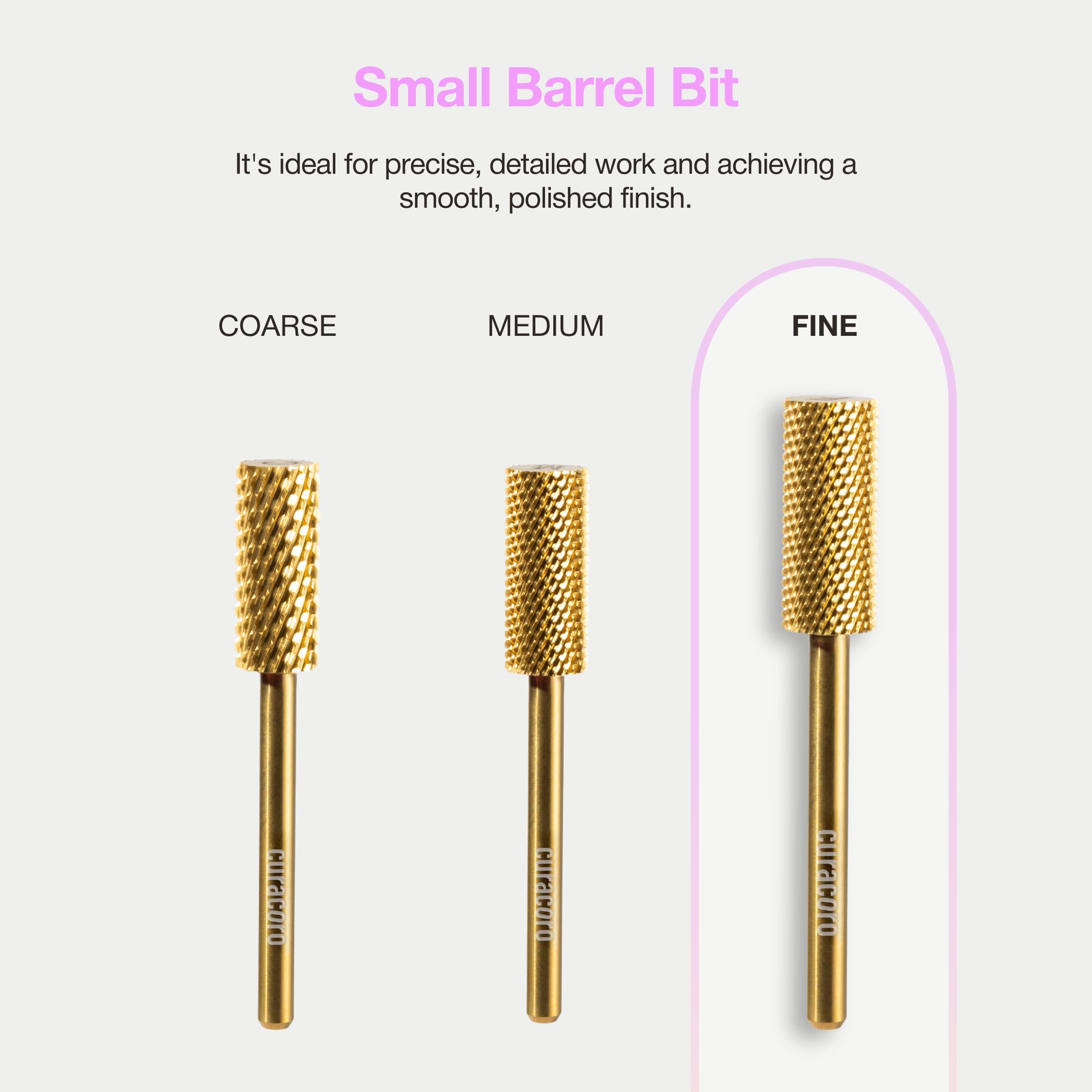 CURACORO durable carbide material endures professional use and at-home routines.
