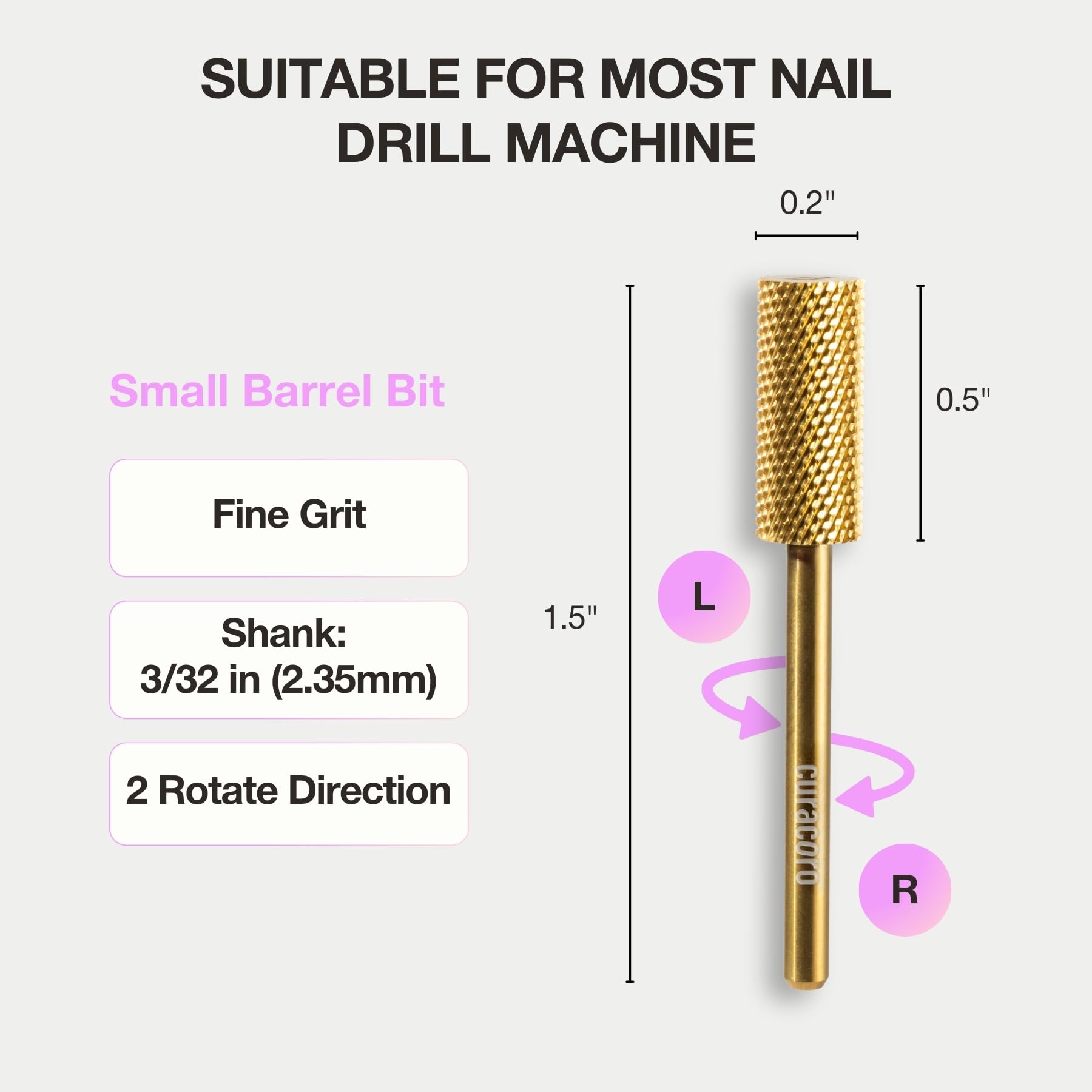 CURACORO carbide nail bit demonstrates precision engineering for detailed work.