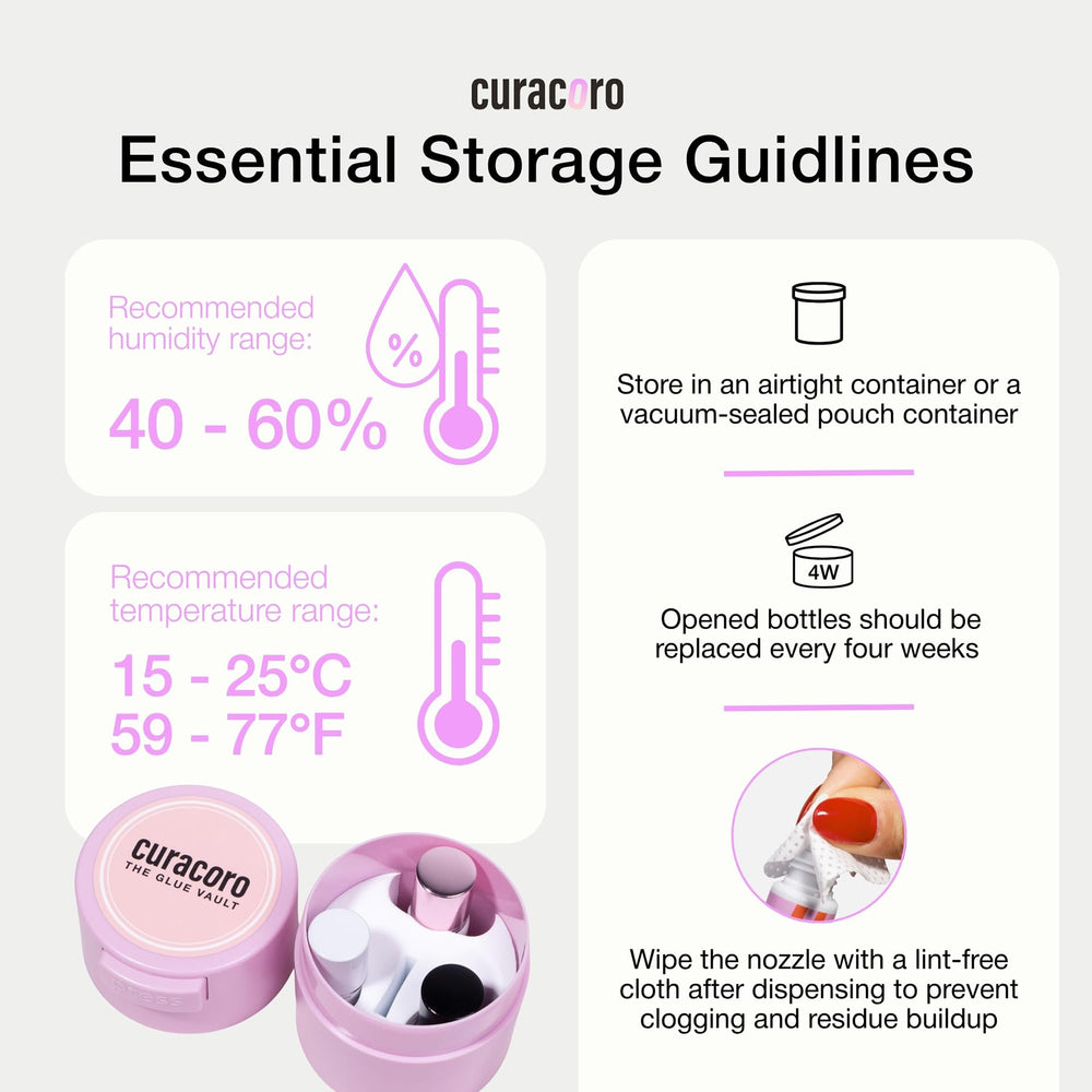 CURACORO salon-use-only adhesive for certified lash artists' professional workflow.