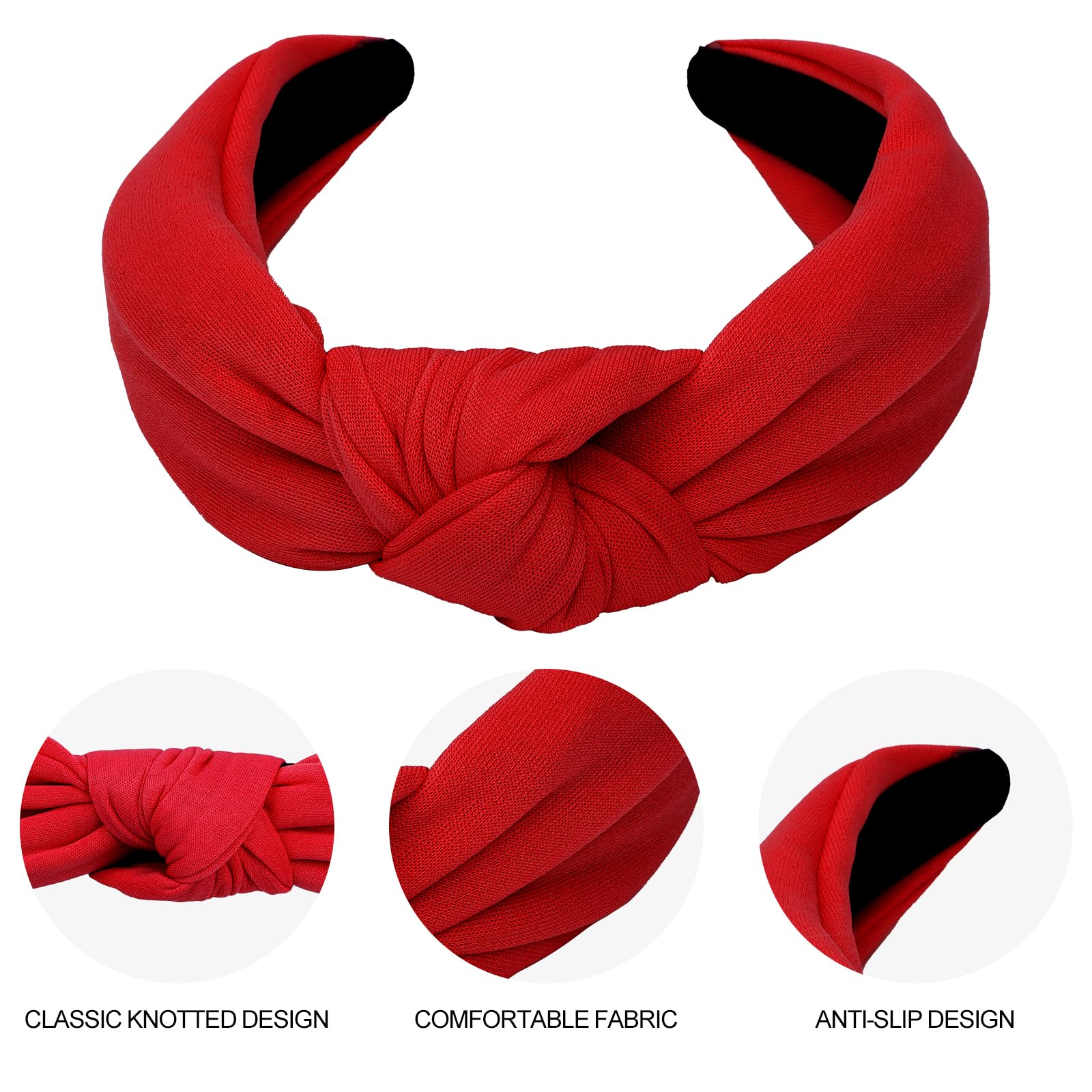 CURASA universal-size headband in red fits most women and girls comfortably.