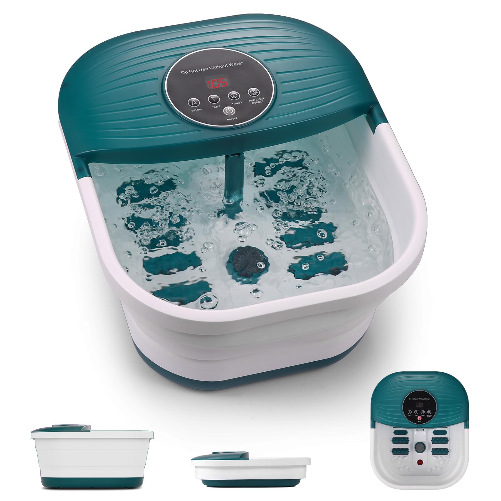 CURECURE collapsible foot spa basin folded for compact storage