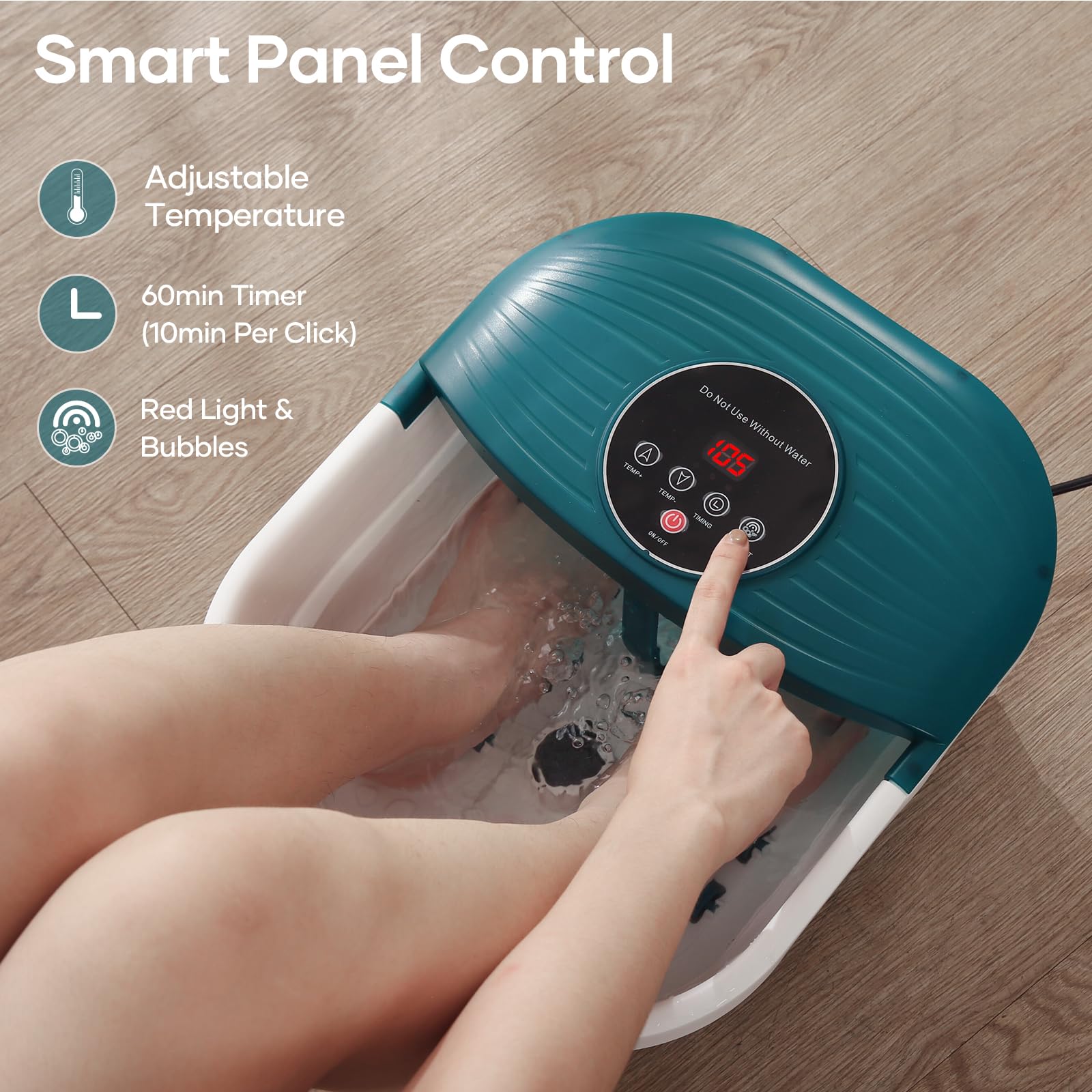 CURECURE collapsible foot spa basin filled with warm water for a relaxing routine