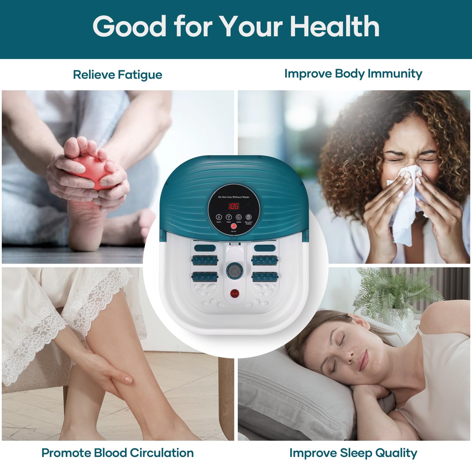 CURECURE foot spa massage rollers target pressure points for a calming massage