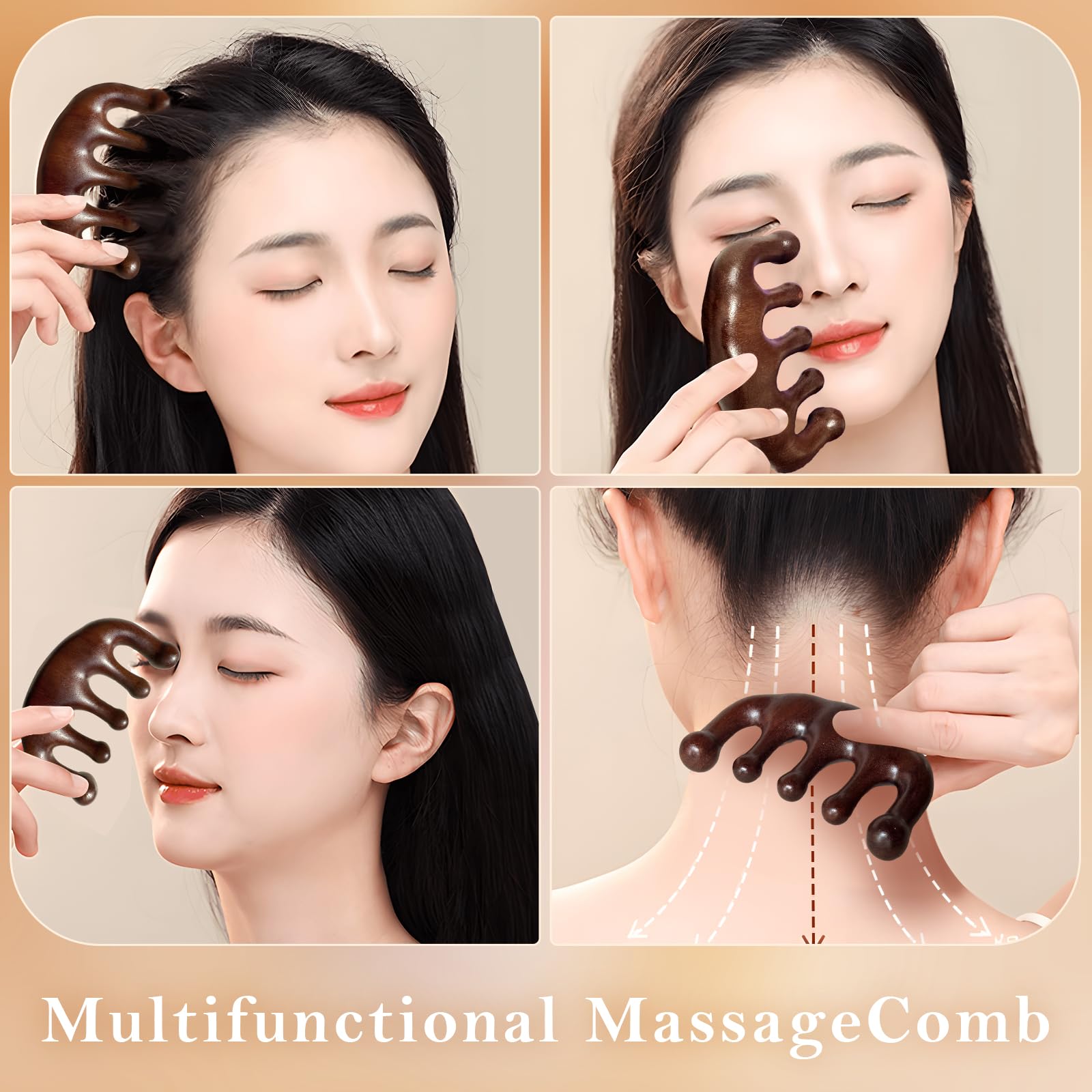 Cureder handmade sandalwood massager emphasizing relaxation at home.