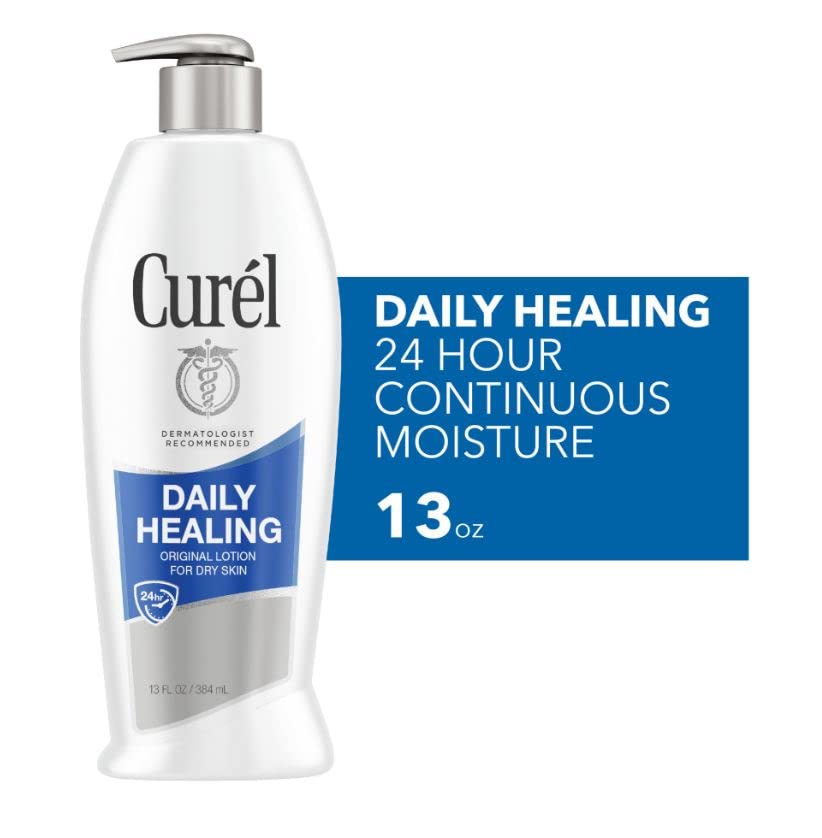 Curel time-release hydration illustration demonstrates sustained skin relief.