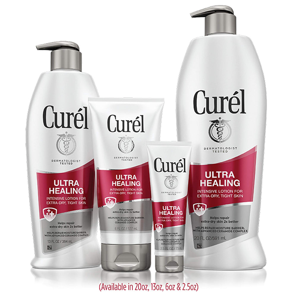 Curél Ultra Healing Intensive Body Lotion two-pack emphasizing long-lasting moisture