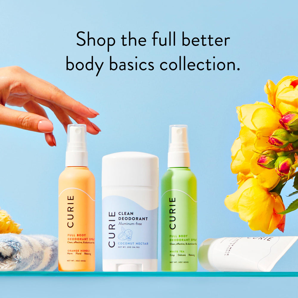 Curie refresh spray on skin with cooling non-aerosol mist