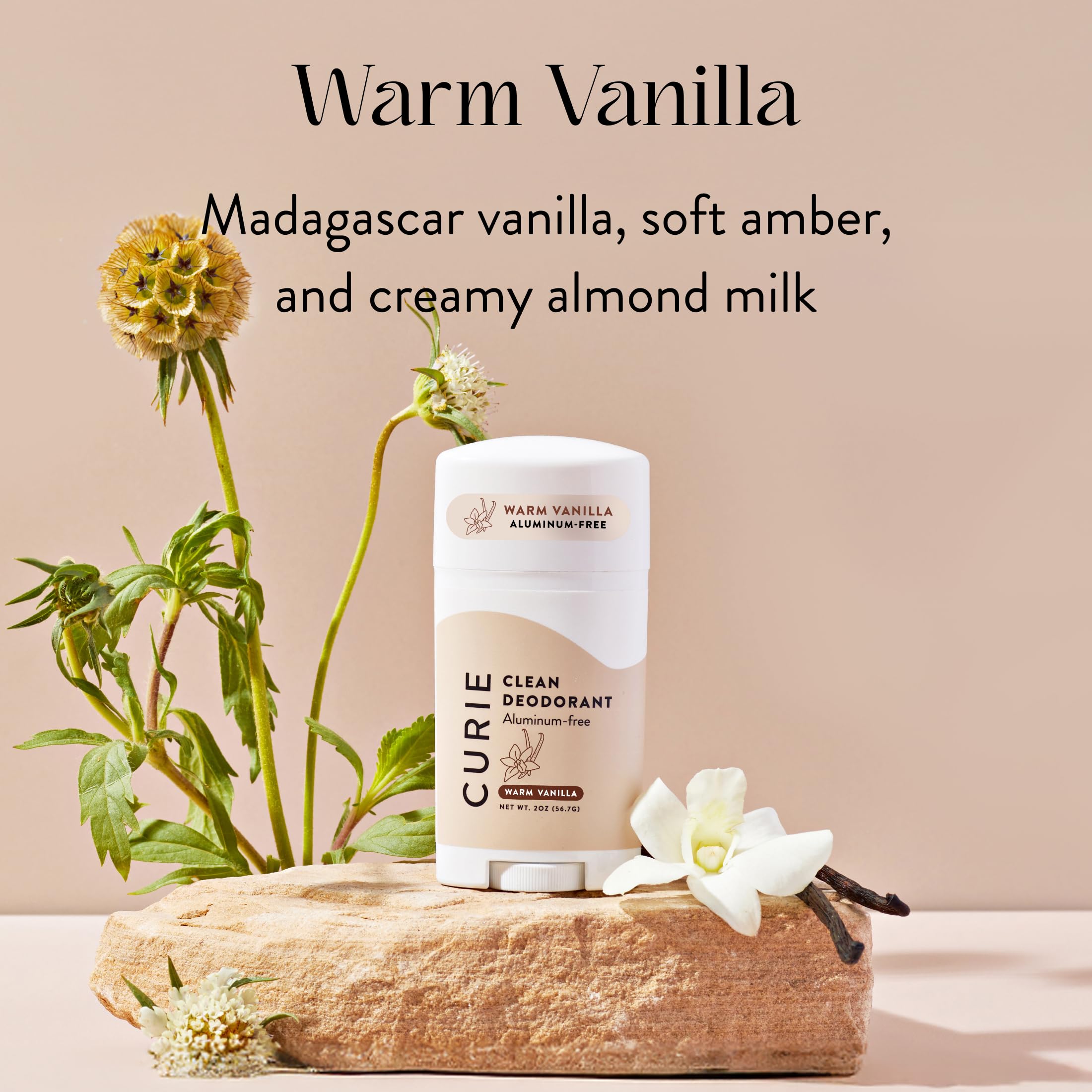 Curie Warm Vanilla deodorant in-use during workouts stays fresh from gym to errands.