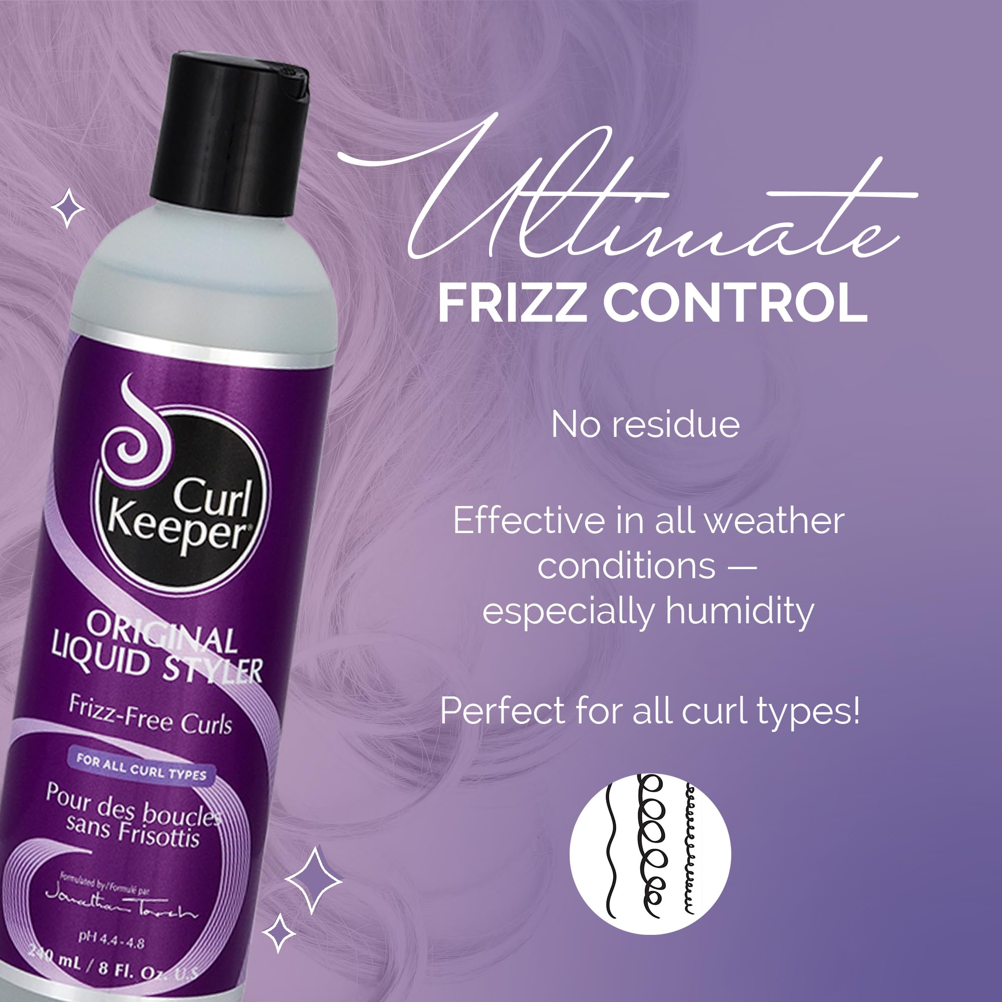 Curl Keeper Original applied to wet hair for defined, hydrated curls