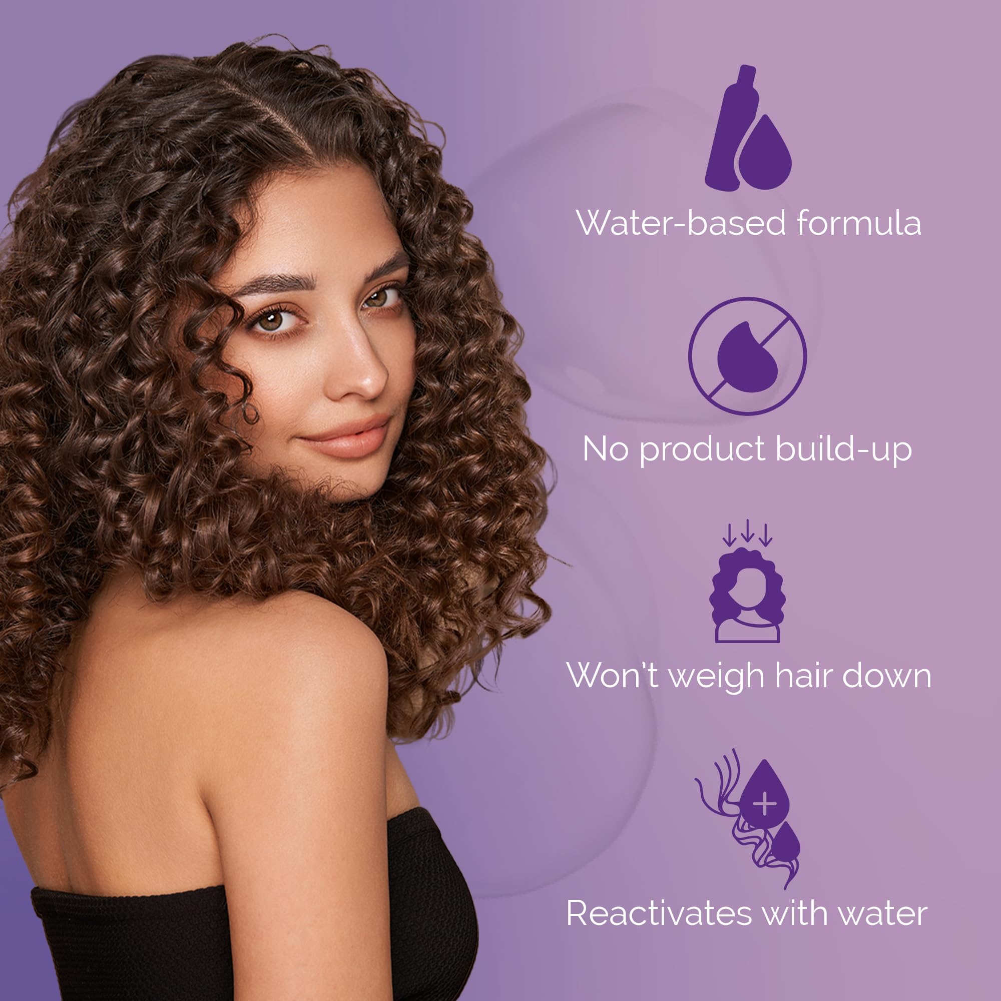 Curl Keeper Original on finished curls reduces frizz while boosting bounce