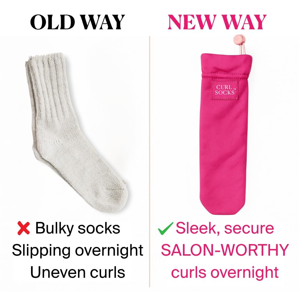 Curl Socks heatless cotton-core structure provides gentle hold for long-lasting curls overnight.