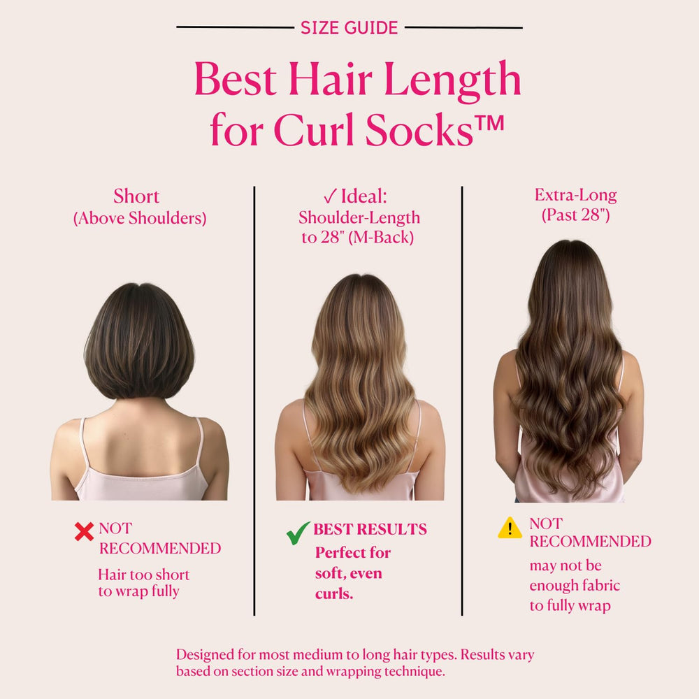 Curl Socks secure-toggle system keeps wraps in place without clips or elastics.