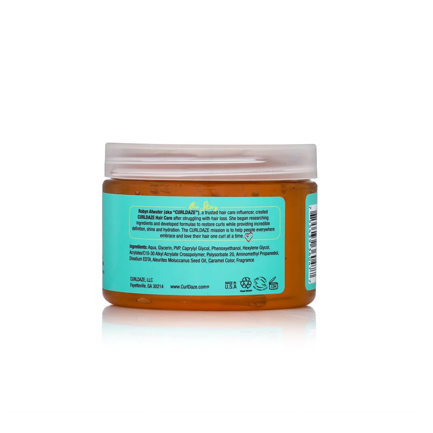 Curldaze Glossy Shine Gel on dry hair demonstrates renewed moisture and vitality.