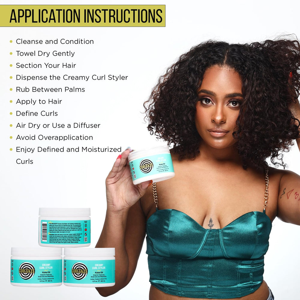 Curldaze long-lasting curl definition without stiffness or crunch.