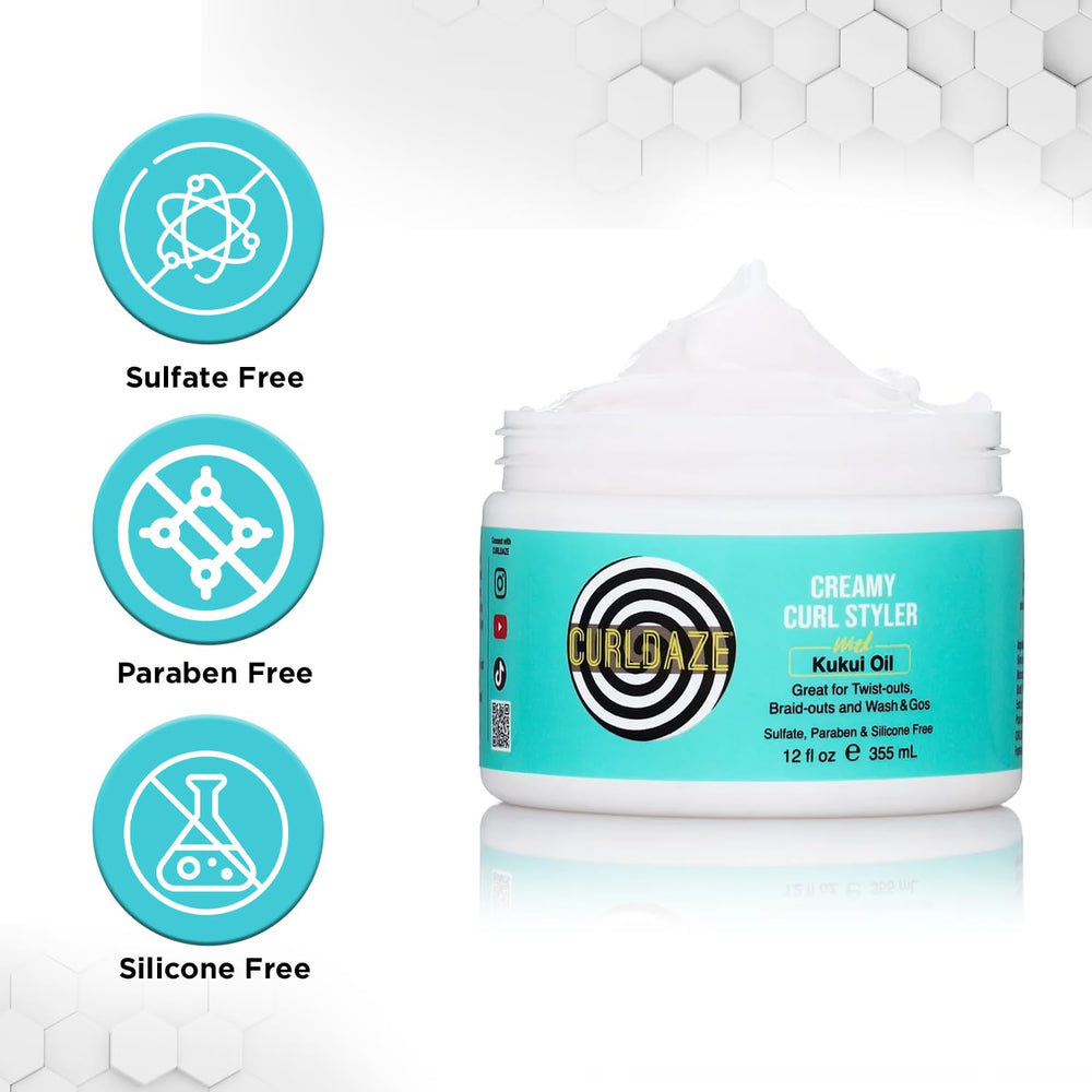 Curldaze formula is sulfate-, parabens-, and silicone-free for healthier curls.