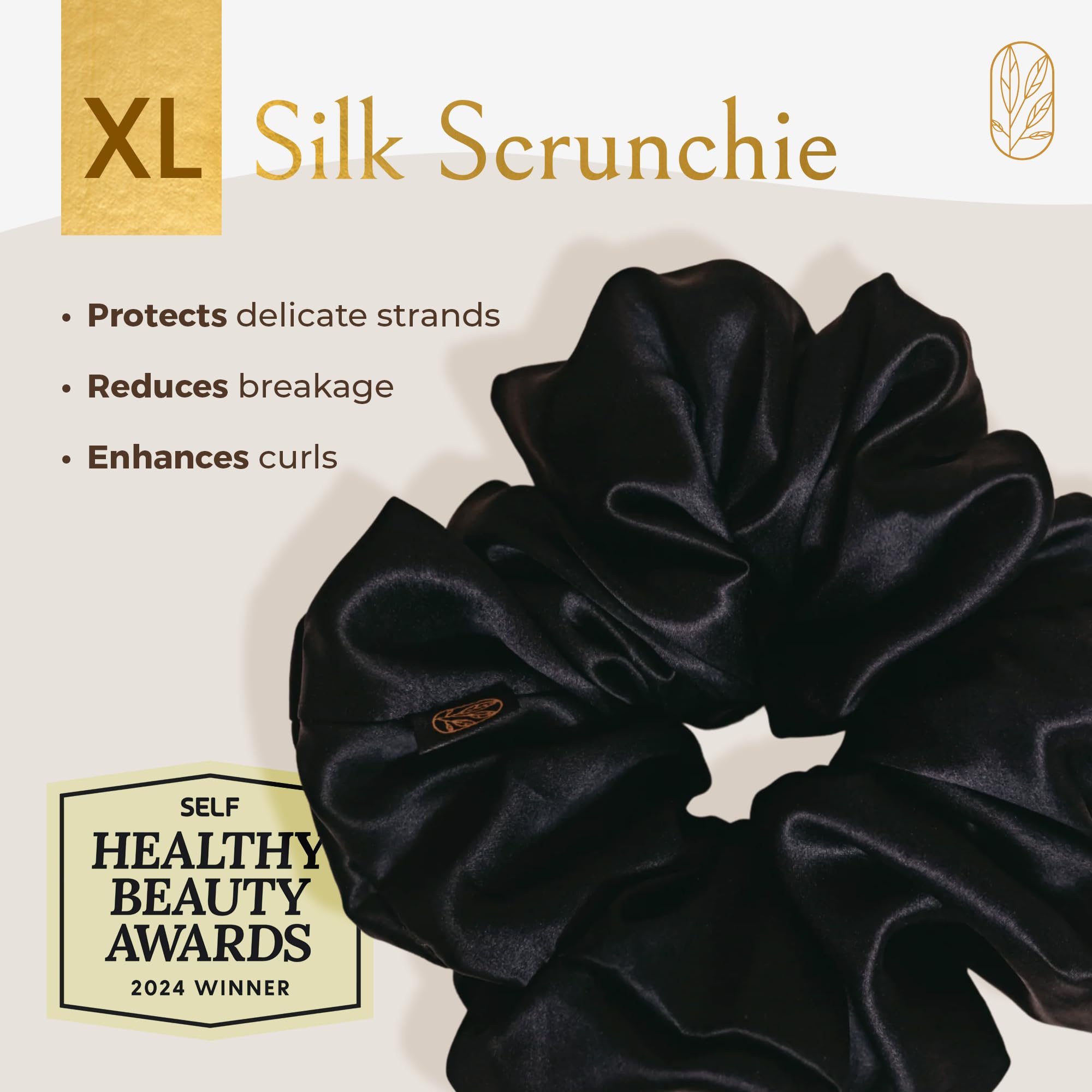 Curlfriend Collective mulberry silk close-up stretch shows gentle, frizz-free hold.