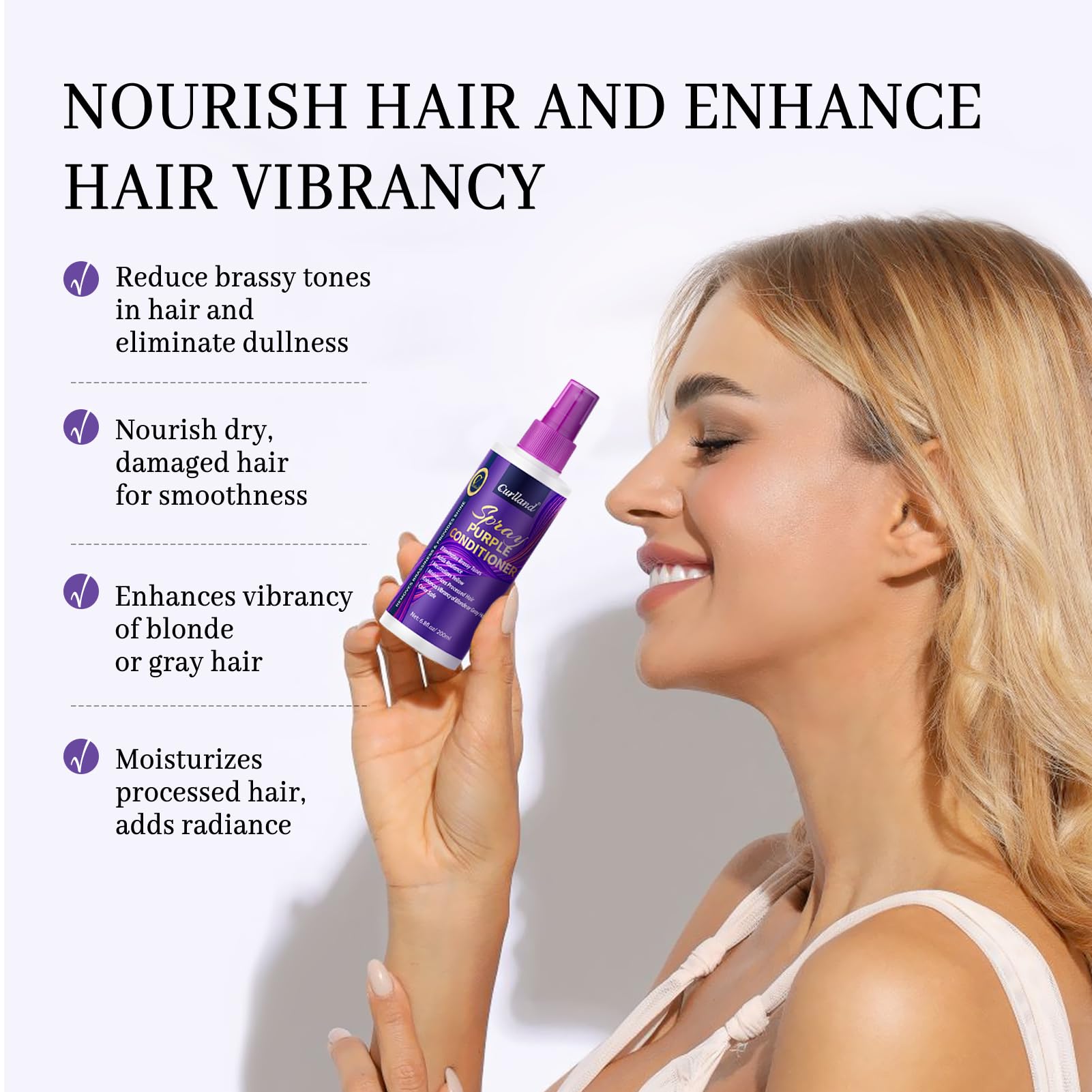 Curlland dual-action color deposit keratin provides tone correction and repair