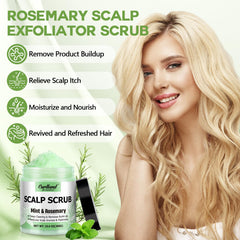 Curlland mint oil clarifying shampoo bottle demonstrates cooling cleanse and buildup removal
