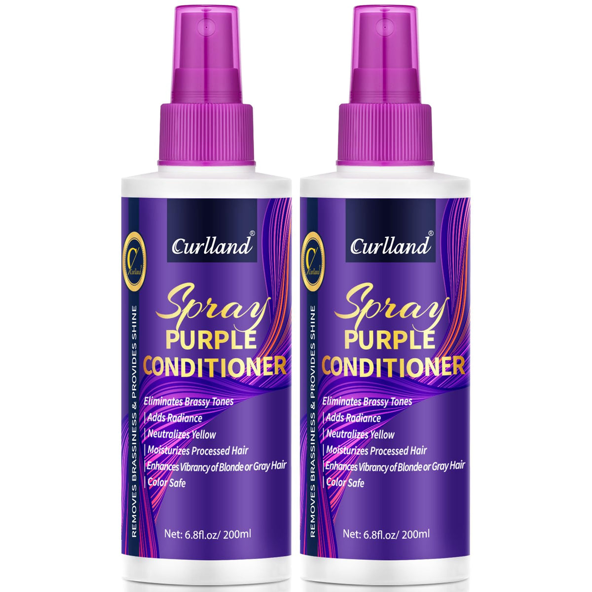 Curlland purple leave-in spray brassy neutralization enhances cooler blonde tones and conditioning