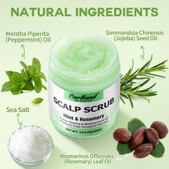 Curlland rosemary scalp exfoliator foam closeup highlights cleansing action and texture removal