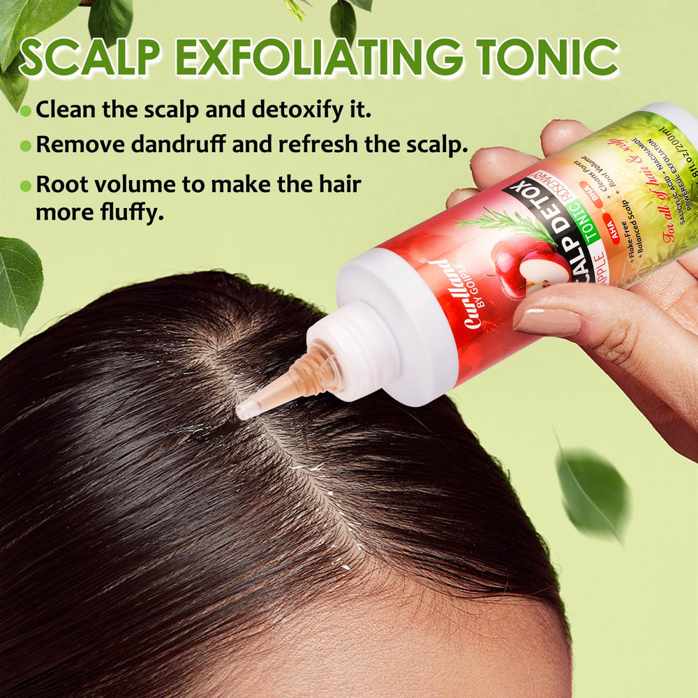 Curlland scalp toner application demo showing even distribution