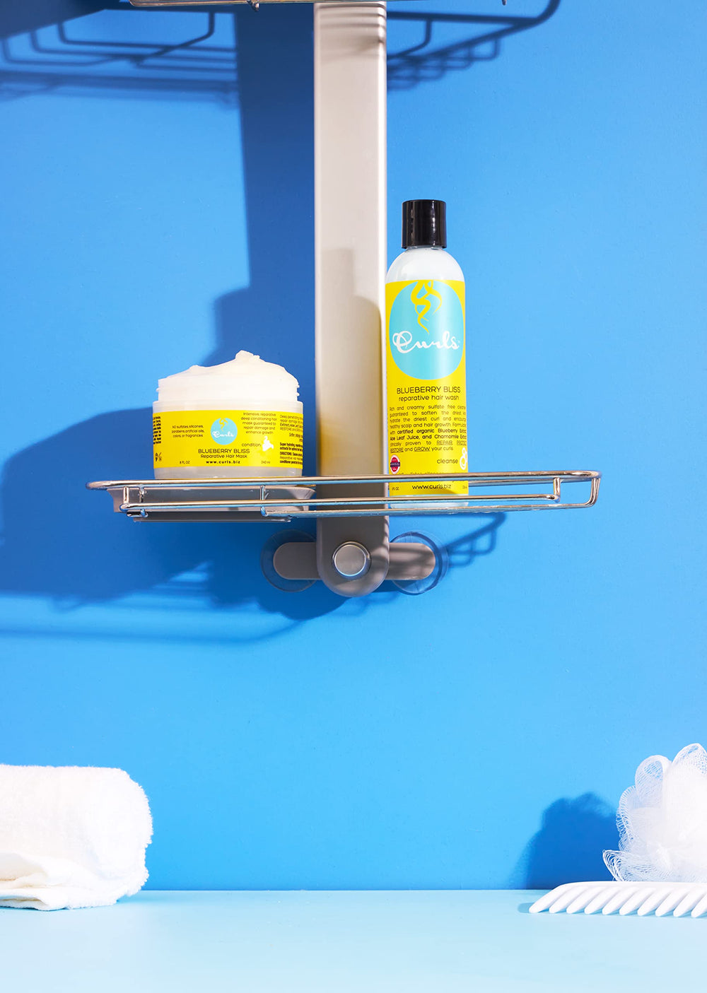 Curls Blueberry Bliss in-shower time: 15 to 25 minutes for conditioning.