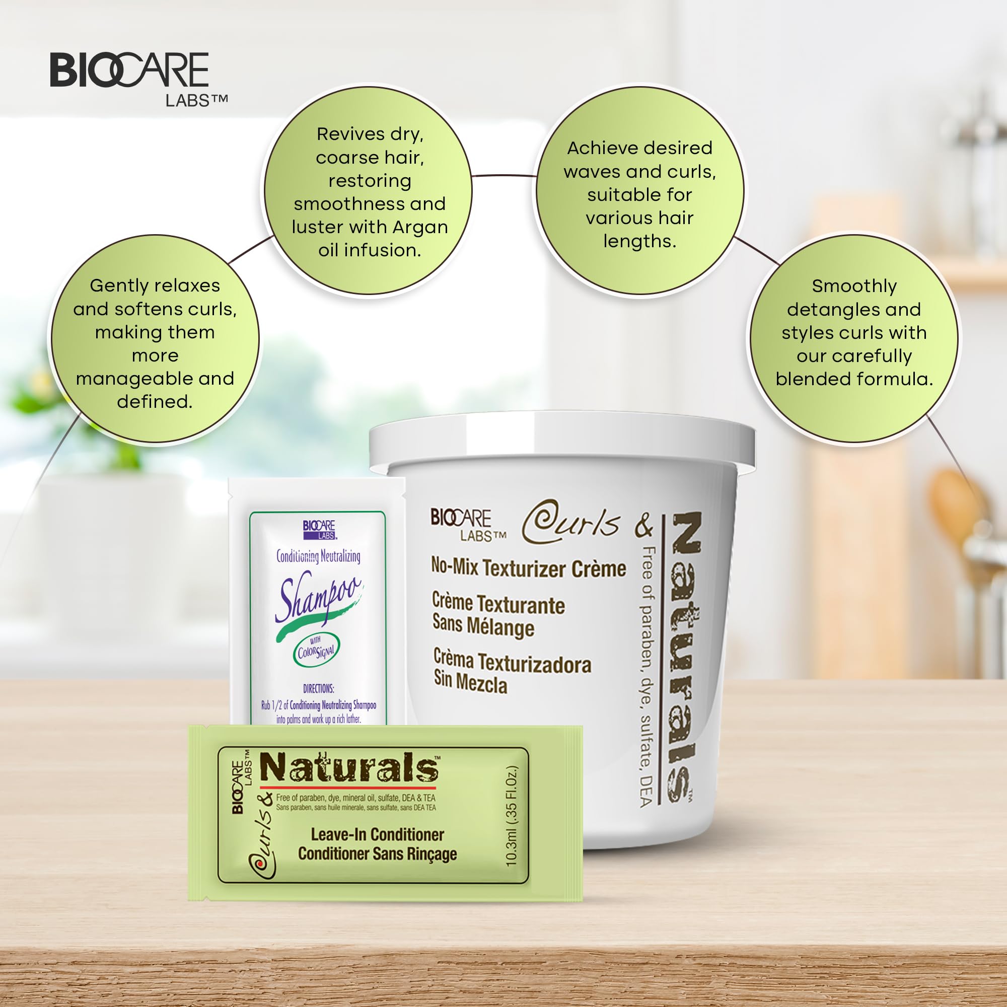 Curls & Naturals aceite de argán marroquí nutre y suaviza los rizos.